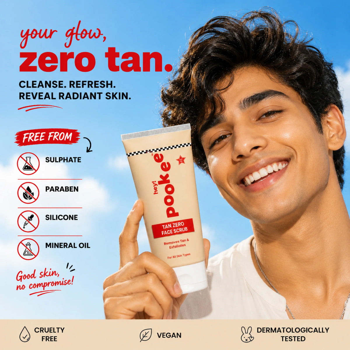 Tan Zero face scrub